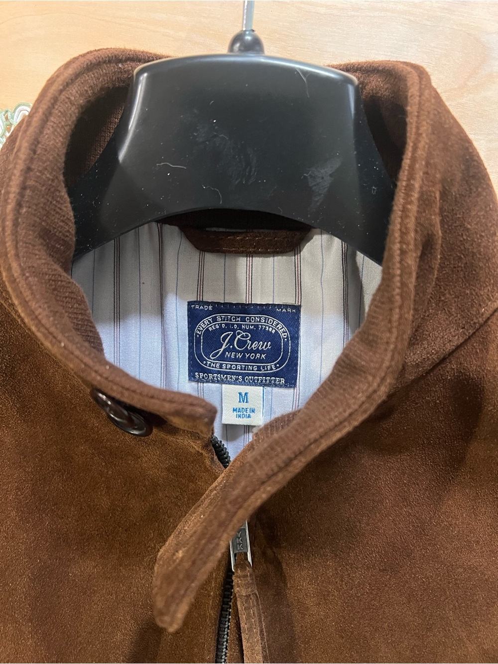 J. Crew Men's Dark Brown Harrington Calf Suede Jacket NWOT - Picture 2 of 12